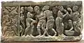 Bacchanalische Szene, Darstellung der Weinlese, Greco-Buddhistische Kunst aus Gandhara, 1.–2. Jh.