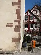 Hochwassermarke an der St.&nbsp;Georgskirche in Bad Salzdetfurth