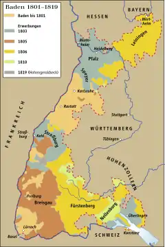 Die alte Markgrafschaft ist in hellbraun eingetragen