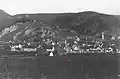 Schelklingen von Süden 1914 mit Hinweis auf das ehemalige Badehaus