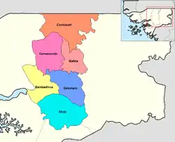 Lage des Sektors Contuboel in der Verwaltungsregion Bafatá