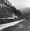 Trasse der späteren Bundesstraße 31 durch das Höllental um 1885