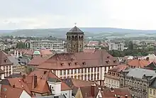 Südflügel und Schlossturm von der Stadtkirche aus gesehen