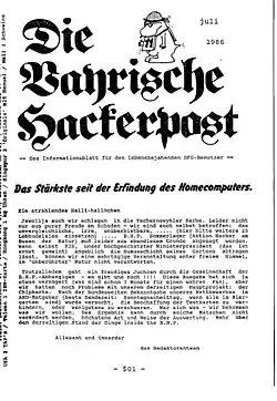 Bayrische Hackerpost, Ausgabe 11, Seite 1