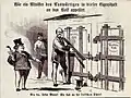 Der Kladderadatsch glaubt, dass Bismarck 1866 (23. April) mit seinem Antrag (9. April) zur Wahl eines Nationalparlamentes, an der falschen Tür arbeite