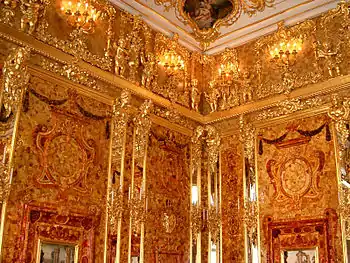 Bernsteinzimmer im Katharinenpalast von St. Petersburg (Russland)
