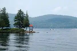 Big Moose Lake von der Covewood Lodge