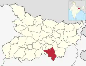 Positionskarte des Distrikts Jamui