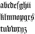 Verschiedene Zierabschlüsse in einer gebrochenen Schrift