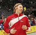 Børge Lund für die HSG Nordhorn am 12. Mai 2007 vor einem Bundesligaspiel in der Kölnarena