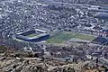 Das Stadion mit den umliegenden Trainingsplätzen vom Ulriken aus fotografiert (April 2009)