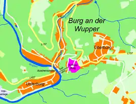 Strecke der Seilbahn Burg