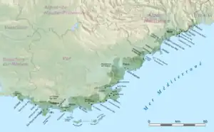 Karte der Côte d’Azur