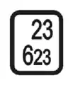 Metertafel: Die obere Zahl gibt den Kilometer, die untere den Meter an.