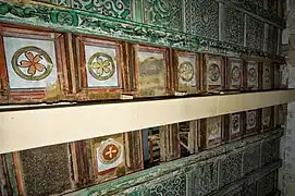 Die zwei übereinander liegenden Decken (1521 und um 1590) des 16.&nbsp;Jahrhunderts im Kellerhaus, Oktober 2005