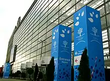 Der Eingangsbereich zur Messe während der UN-Klimakonferenz in Posen 2008