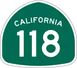 Straßenschild der California State Route 118
