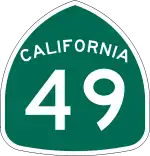 Straßenschild der California State Route 49