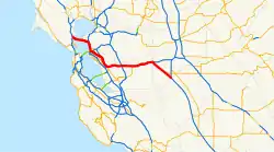 Streckenverlauf der Interstate 580 (CA)