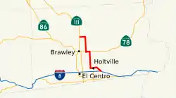 Karte der California State Route 115