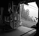 Eine der beiden Kabinen der Luftseilbahn Amsteg–Mittel Arni