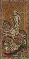 Der Tod im Visconti-Tarot, Mitte 15.&nbsp;Jahrhundert.