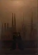 Caspar David Friedrich: Die Schwestern auf dem Söller am Hafen, um 1820