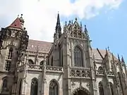 Elisabethdom in Košice, 15.&nbsp;Jh., ein Mittelding aus Basilika und Zentralbau