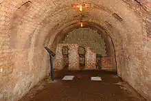 Brennkammer im Ringofen Cathrinesminde mit Rest einer Trennwand, Dänemark