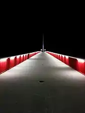 Der Neckarsteg Richtung Neckarstadt-Ost bei Nacht