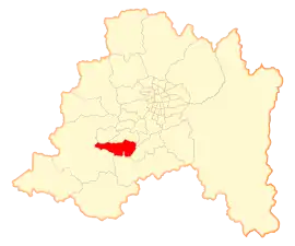 Lage der Gemeinde in der Metropolregion Santiago