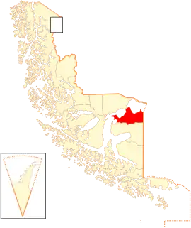Lage der Kommune in der Magallanes Region