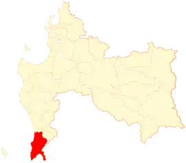 Lage von Tirúa in der Región del Biobío