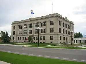 Das Crow Wing County Courthouse in Brainerd, gelistet im NRHP Nr. 80002023