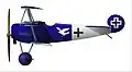 Die blaue Fokker Dr.I von Lt. Raben, Jasta&nbsp;18, JG&nbsp;2