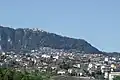 Panorama von Domagnano vor dem Ortsteil Borgo Maggiore und der Basilika in San Marino Stadt