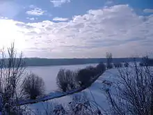 Das Donauried im Winter in der Nähe von Dillingen an der Donau