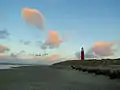 Strand im Nationalpark mit Leuchtturm am Nordende der Insel