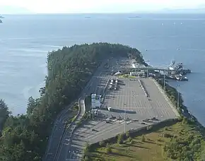 Luftbild des Duke Point Fährterminal