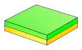 Schritt 2: Opferschicht aus Polyimid, aufgebracht durch Rotationsbeschichtung und einen Ausheizvorgang.