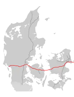 Verlauf des Europavej E20