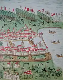 Alter Zürichkrieg: Belagerung von Zürich 1444 (spiegelbildliche Darstellung)
