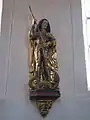 Figur des hl. Georg (spätgotisch, frühes 16.&nbsp;Jh.), bis 1720 im Ziererker des Torbaus