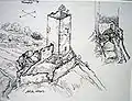 Ehrenfels 1891; Zeichnung von Johann Rudolf Rahn