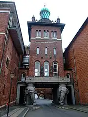 Elefanten-Brücke und Elefanten-Turm in Carlsberg Byen, der Eingang zum neuen Carlsberg-Komplex