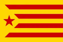 Estelada der Katalanischen Linken (Estelada Vermella oder Groga)