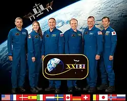v.&nbsp;l.&nbsp;n.&nbsp;r. Michail Kornijenko, Tracy Caldwell-Dyson, Alexander Skworzow, Oleg Kotow (Kommandant), T.&nbsp;J. Creamer, Sōichi Noguchi