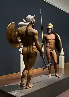 Experimentelle  Farbrekonstruktionen der Bronzestatuen von Riace als Krieger, Liebieghaus Frankfurt 2021