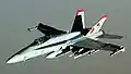 F/A-18C mit am Rumpf nach vorne laufendem ausgeprägtem Strake.