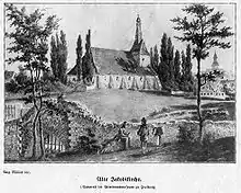 Die alte, vor 1900 abgetragene Jakobikirche in der Unterstadt